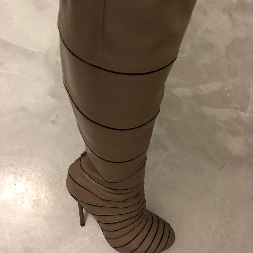 L. A. M. B.  Knee high taupe boots. HOT!